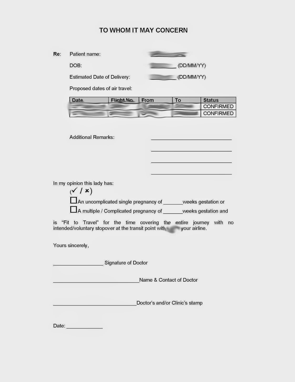 sample medical certificate letter