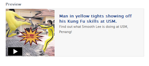 Man in yellow tights showing off his Kung Fu skills at USM.