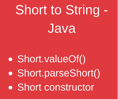 Java - Convert String to Short Example | Java67