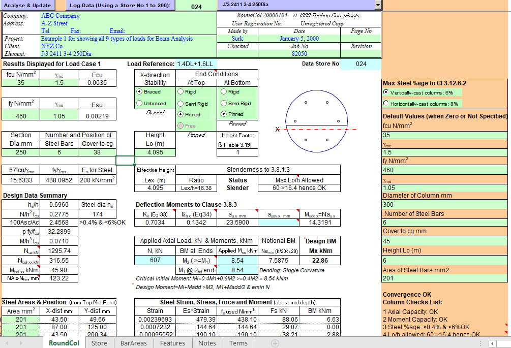Circular Column Analysis and Design 