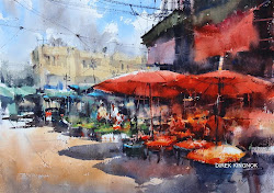 direk watercolor cityscape paintings kingnok might