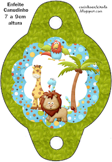 Kit de la Jungla Bebés para Imprimir Gratis. Esta es para poner en las pajillas = pajitas = popotes.