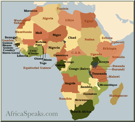 Carte de Afrique Departement Région - Carte du Monde Departement