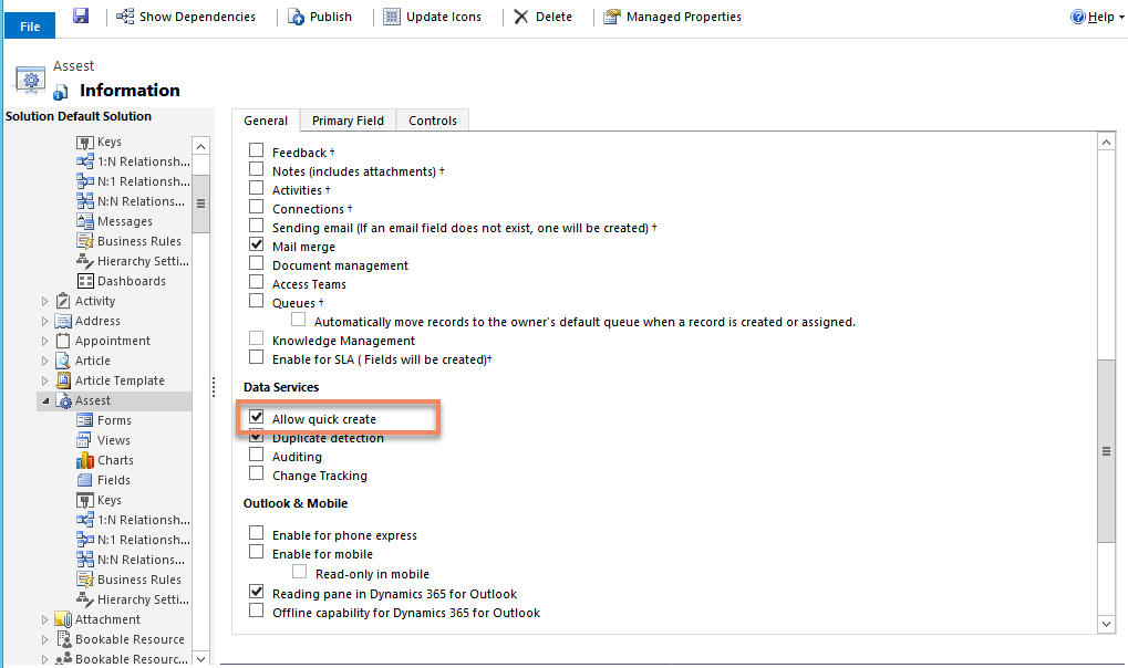 Dynamics 365 CRM Dynamics 365 Quick Create Form does not show up