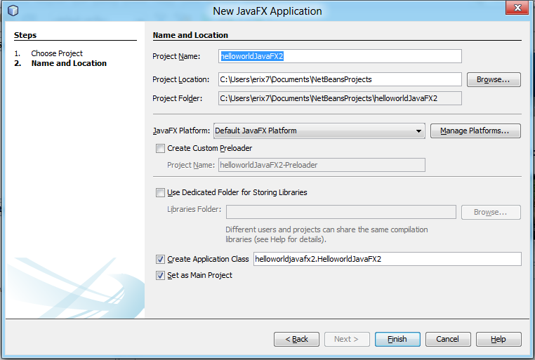 Javafx application application