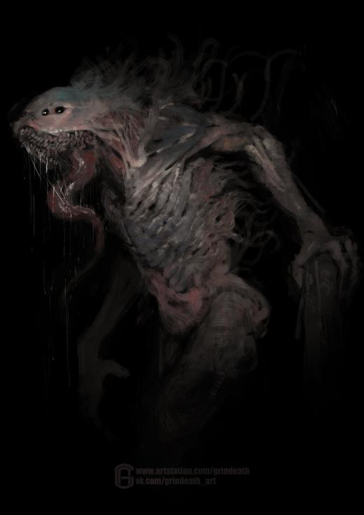 As estranhas e horripilantes criaturas e aliens nas sombrias ilustrações de Oleg Bulakh Oleg Bulakh deviantart artstation arte ilustrações ficção fantasia sombria terror criaturas aliens xenomorfos