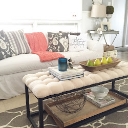 farmhouse coffee table modern decor round ottoman furniture