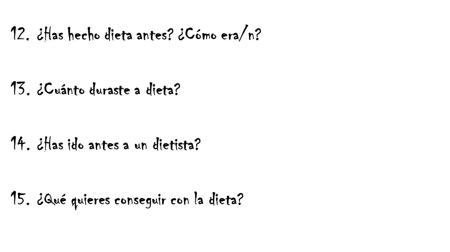 Nutrición Constructiva Preguntas que te debe hacer un dietista / nutricionista / experto en Nutrición Constructiva Preguntas que te debe hacer un dietista / nutricionista / experto en