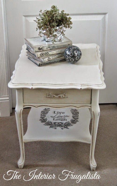 Rectangular French Provincial Side Table After Makeover