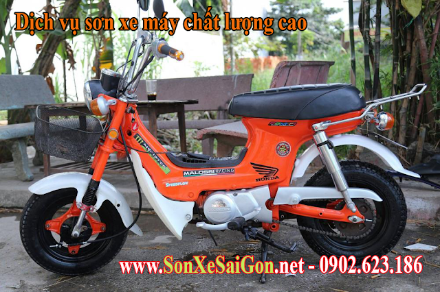 Sơn xe máy Honda Chaly màu cam cực đẹp