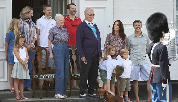 Queen Margrethe and HRH Prince Consort Henrik, Crown Prince Frederick and Crown Princess Mary, Prince Christian, Princess Isabella, Prince Vincent, Princess Josephine and Princess Alexandra and Count Jefferso