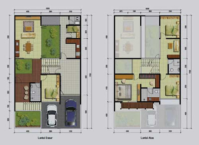 desain dan denah rumah minimalis ukuran 8 x 10 meter