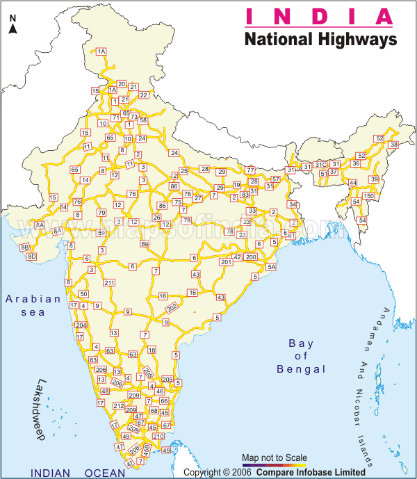 National Highways Map Of India