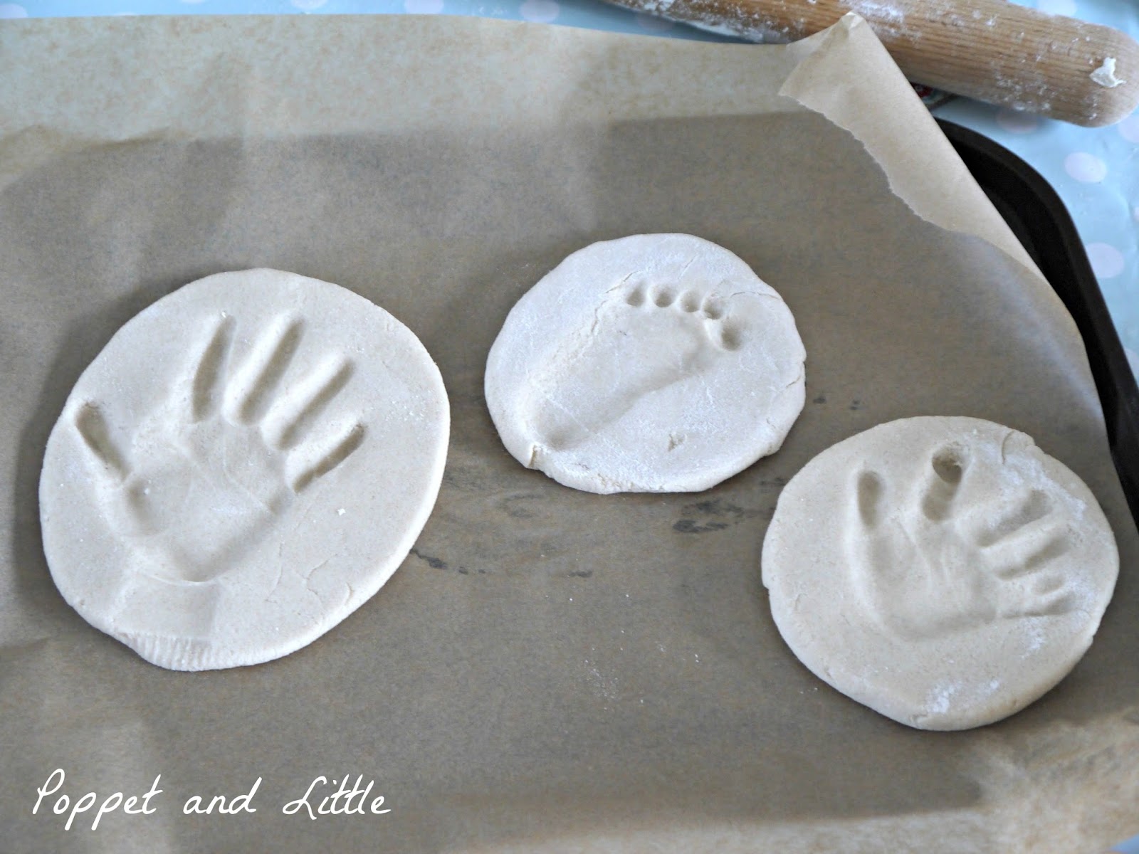 Poppet and Little Salt Dough Handprints for Father's Day!