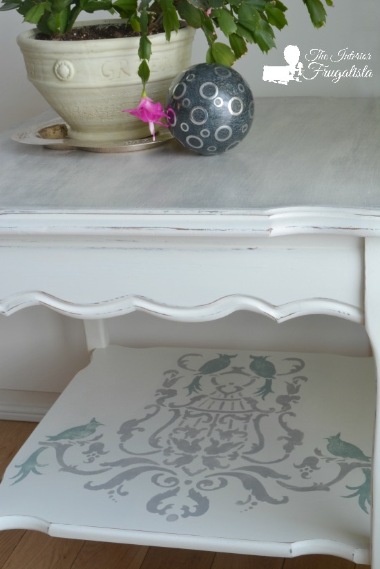Birds of Paradise Side Table stenciled