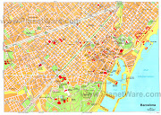 A área urbana de Barcelona, porém, se estende além dos limites . (barcelona map )