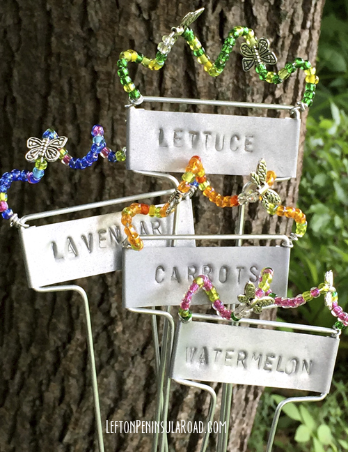 Make It Stamped and Beaded Garden Markers Left on Peninsula Road