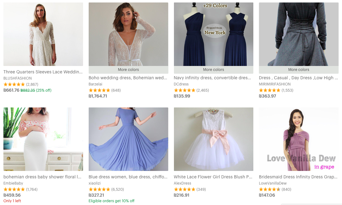 בגדי מעצבים באינטרנט etsy