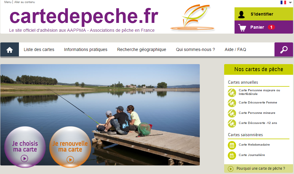 Vergunning voor vissen op karper in Frankrijk bestellen via internet