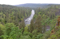 View from the Museum's train high above the Snoqualmie River.