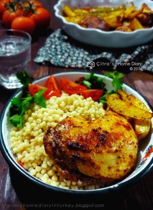 Citra's Home Diary Smoked Paprika roasted chicken with pearl couscous pilaf