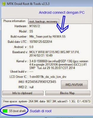 Install Driver and open MTKDroid Tool