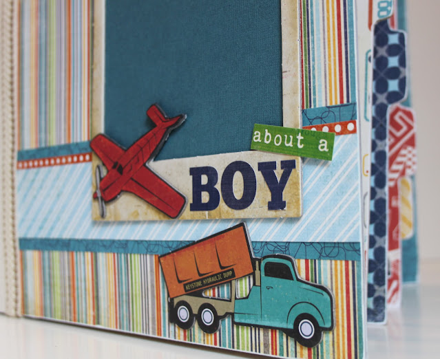 Boy Scrapbook Album with dump truck and airplane