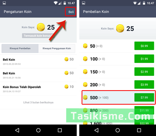 beli koin gratis line