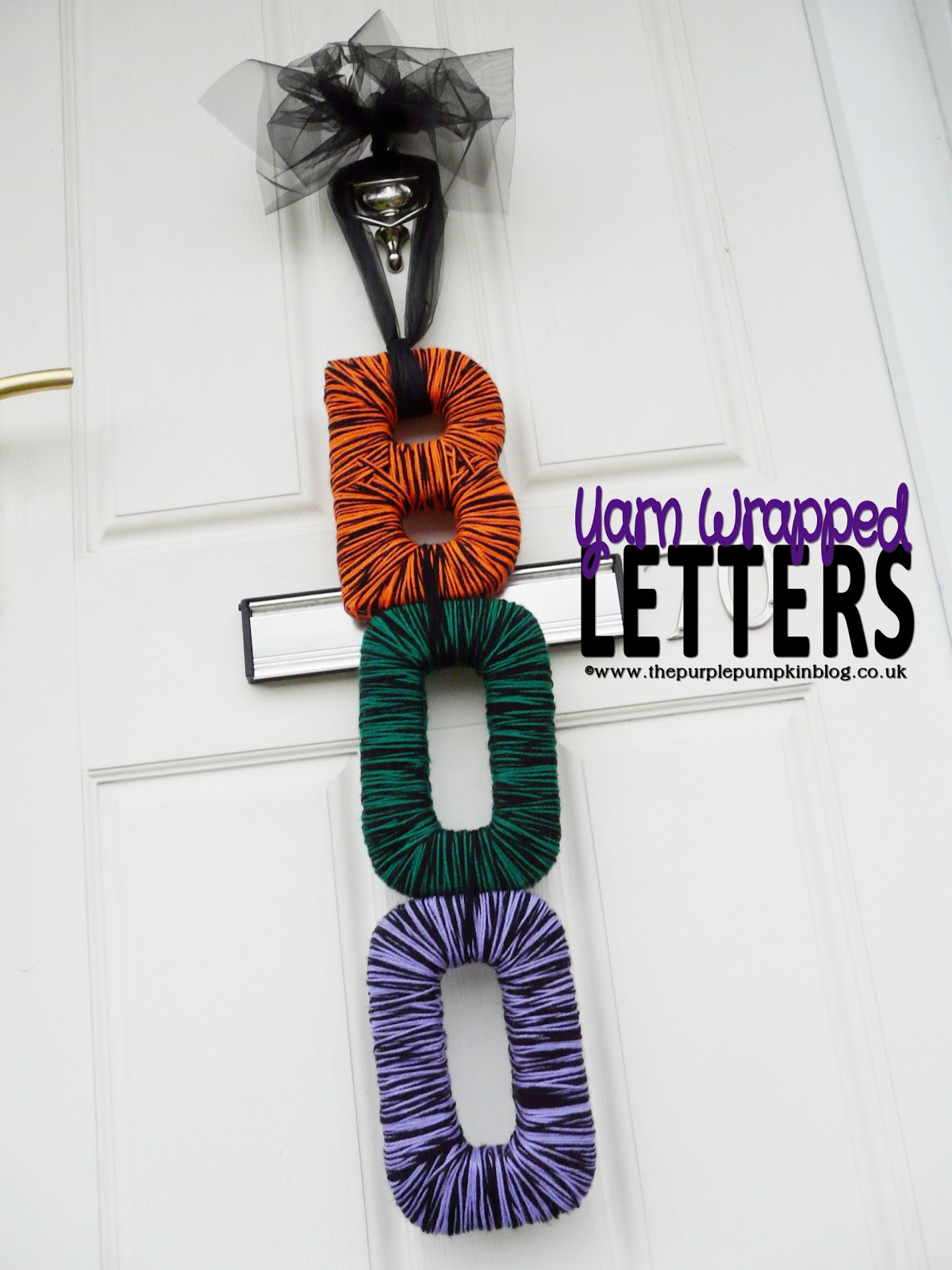 BOO! Yarn Wrapped Letters Halloween Decoration
