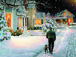 christmas snowfall snow wallpapers snowy eve scenes winter cozy night scene holiday cobane russell michigan artist am pretty fashioned during