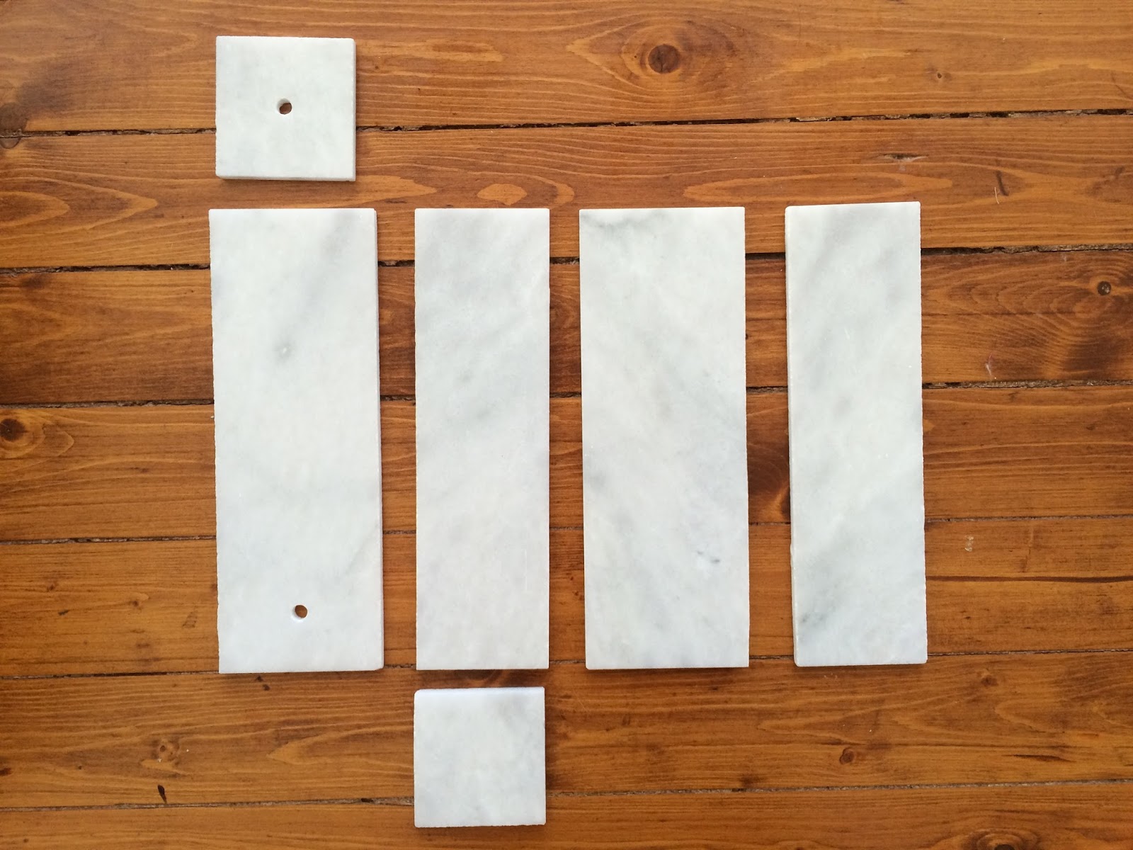 diy steps with marble pieces for the lamp base construction