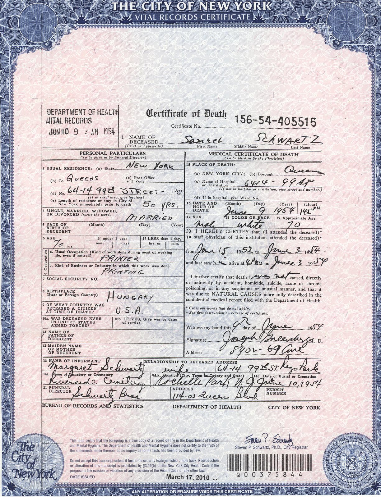 Climbing My Family Tree Tuesday Time Travel 1954, When GreatUncle