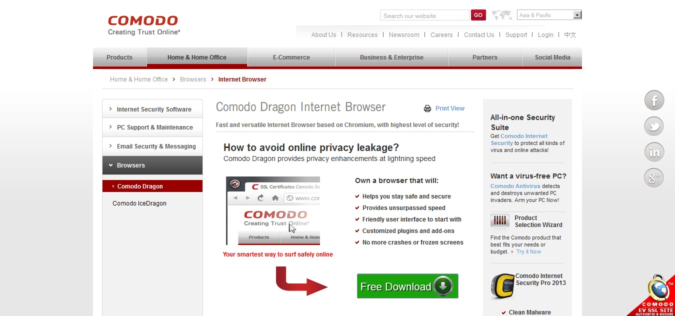comodo dragon internet security free