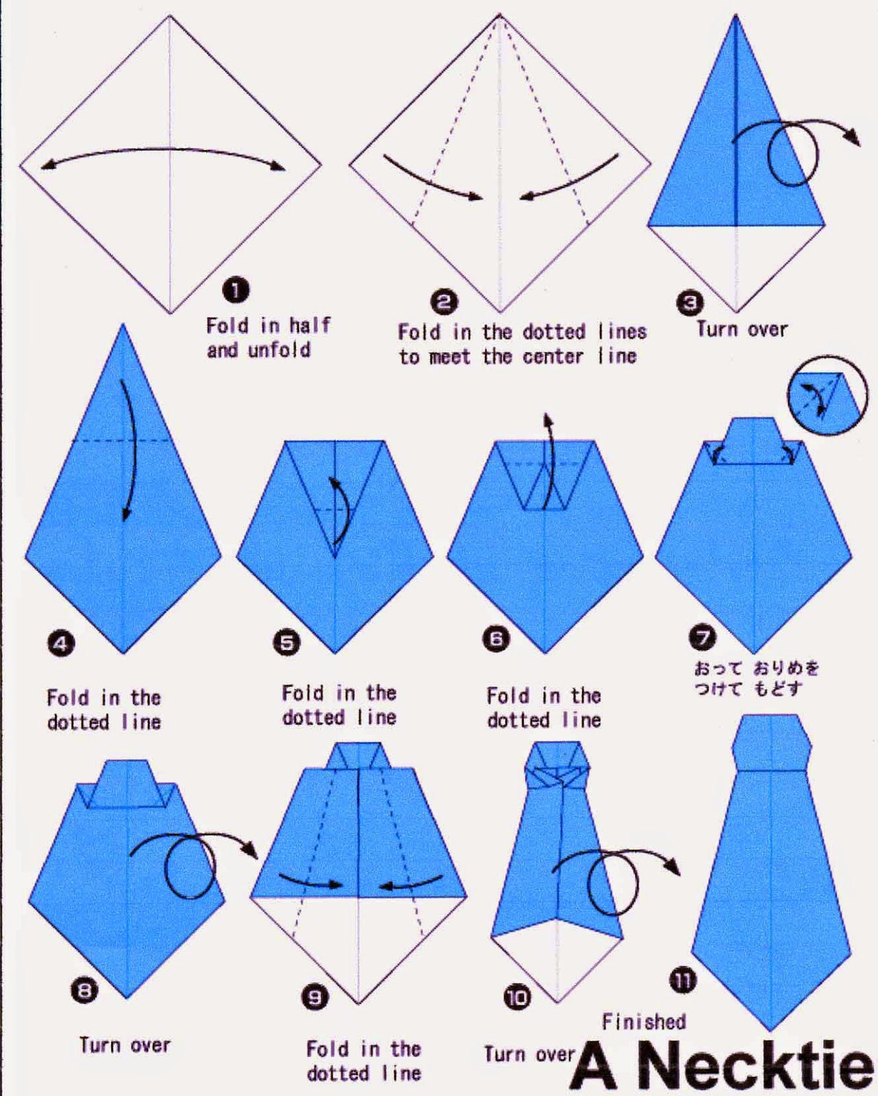 Tutorial origami cravata