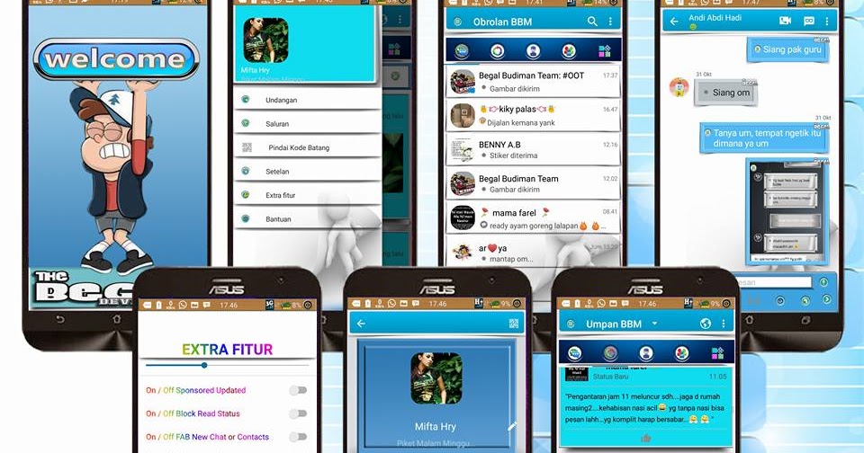 BBM MOD Blue and White 3.3.2.31 Versi APK Clone terbaru android