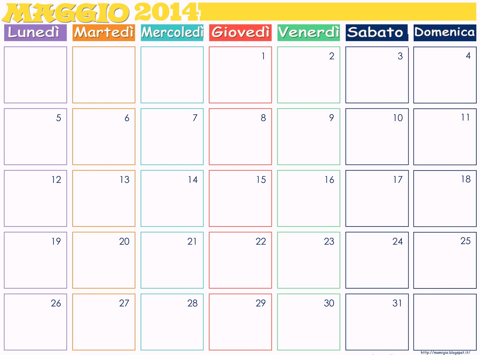 Calendario Mensile Excel Da Scaricare