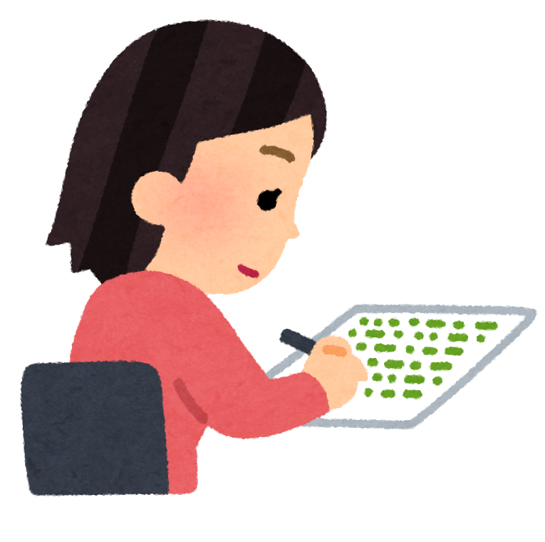 いろいろな語学の勉強をする人のイラスト（女性） | かわいいフリー素材集 いらすとや