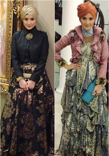 Model baju pesta hijab artis indonesia terbaik modern 