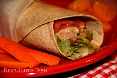 Start with leftover cooked chicken, or a rotisserie chicken, add a blend of mayo and barbecue sauce, bacon, onion, celery and pecan, and put it all in a wrap. Add some carrot sticks and a side of fruit and you have a wonderful hot weather meal in no time.