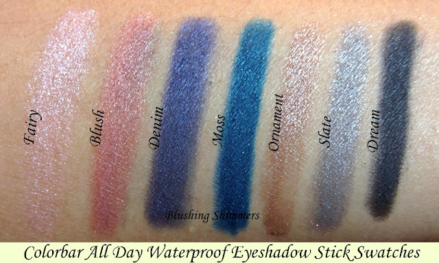 Colorbar All Day Waterproof Eyeshadow Stick Swatches