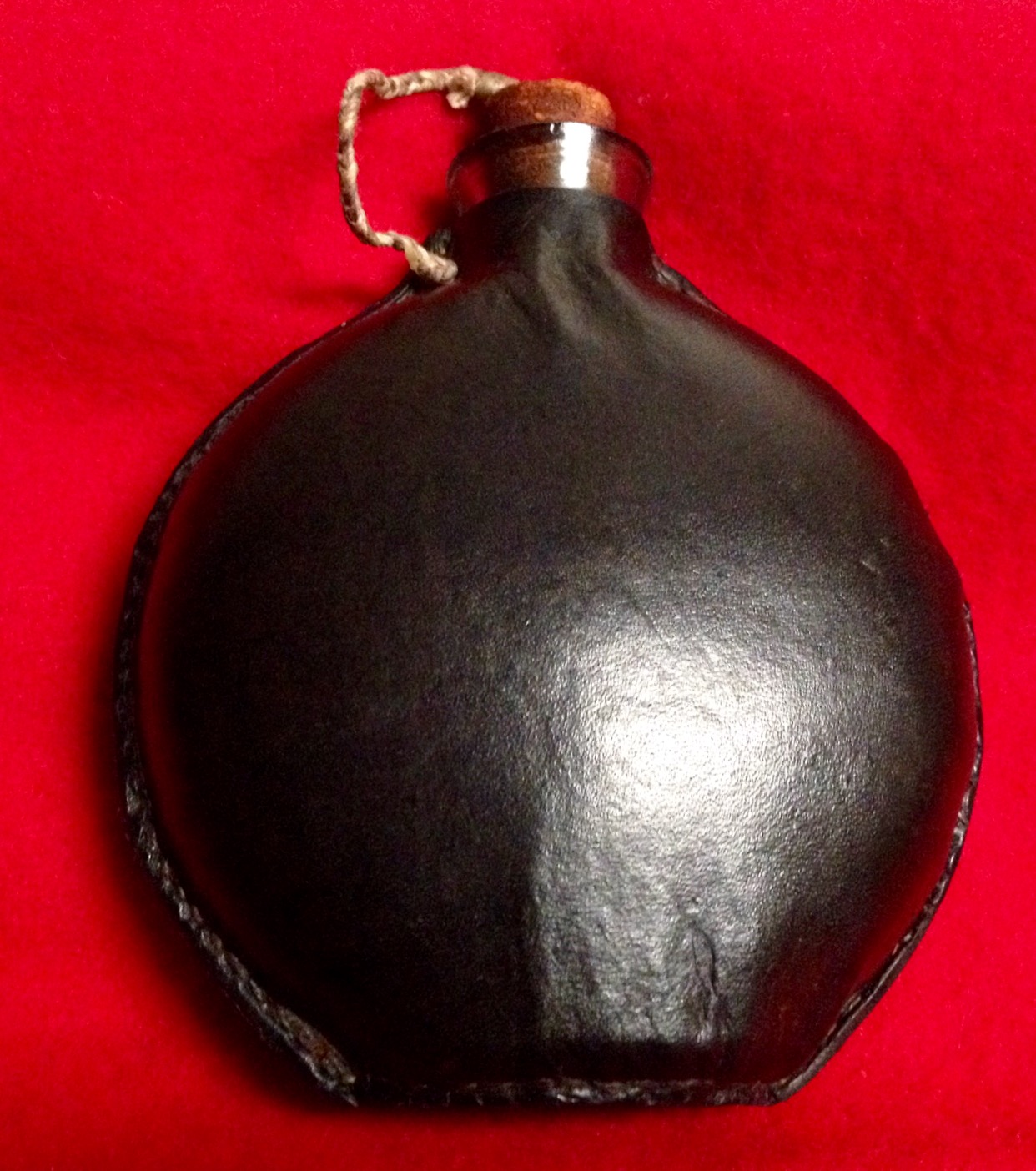 Leather from the Past Small Leather Covered Bottle