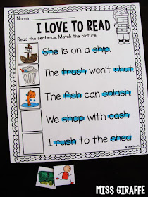 Miss Giraffe's Class: Digraphs Activities for First Grade and Kindergarten