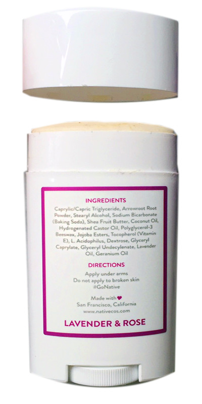 Native Deodorant Lavender &  Rose Ingredients