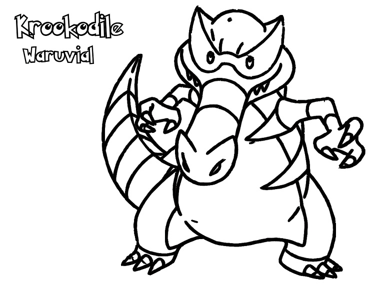 Click to see printable version of Krookodile Waruvial Coloring page