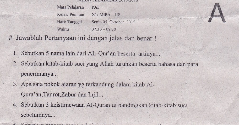 Contoh Soal Agama Katolik Kelas 9 Semester 1 Terbaru