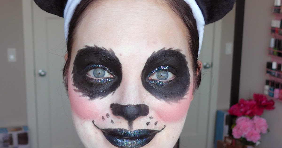 Halloween Look - Pretty Glam Glitter Panda Makeup! | the World in PINK