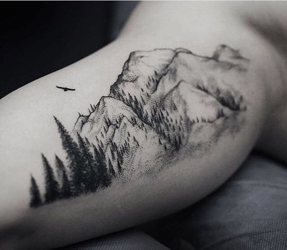 Amazing Mountain Tattoo For Men