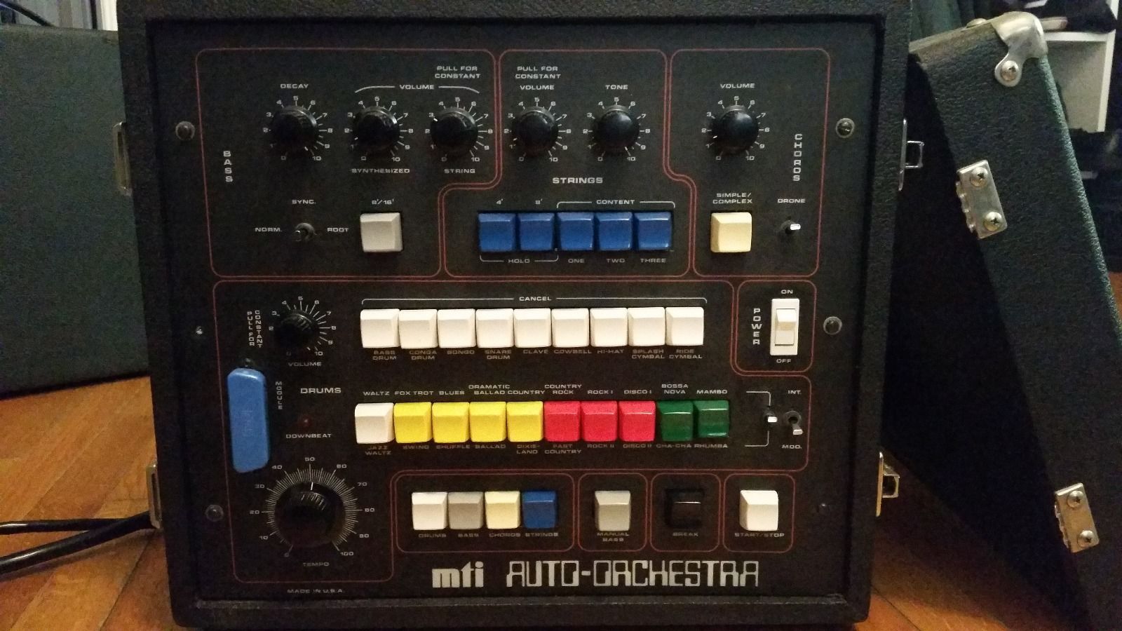 MATRIXSYNTH Vintage MTI Auto Orchestra Drum Machine with Bass Pedals