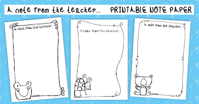 Printable Note Paper for Teachers | From the Pond