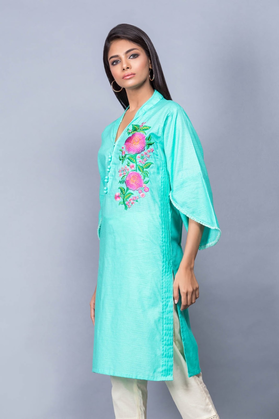 Alkaram Studio Pret Embroidered Collection 2018 Dyed Embroidered Kurti